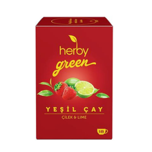Görseli Galeri görüntüleyiciye yükleyin, HERBY Çilek ve Misket Limonlu Yeşil Çay 18li
