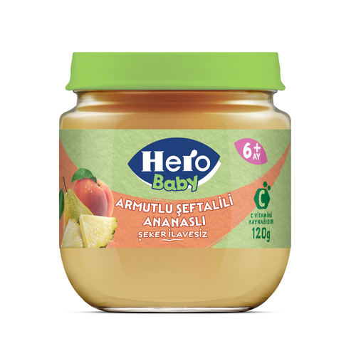 Hero Baby Armutlu Şeftalili Ananaslı Kavanoz Maması 125g