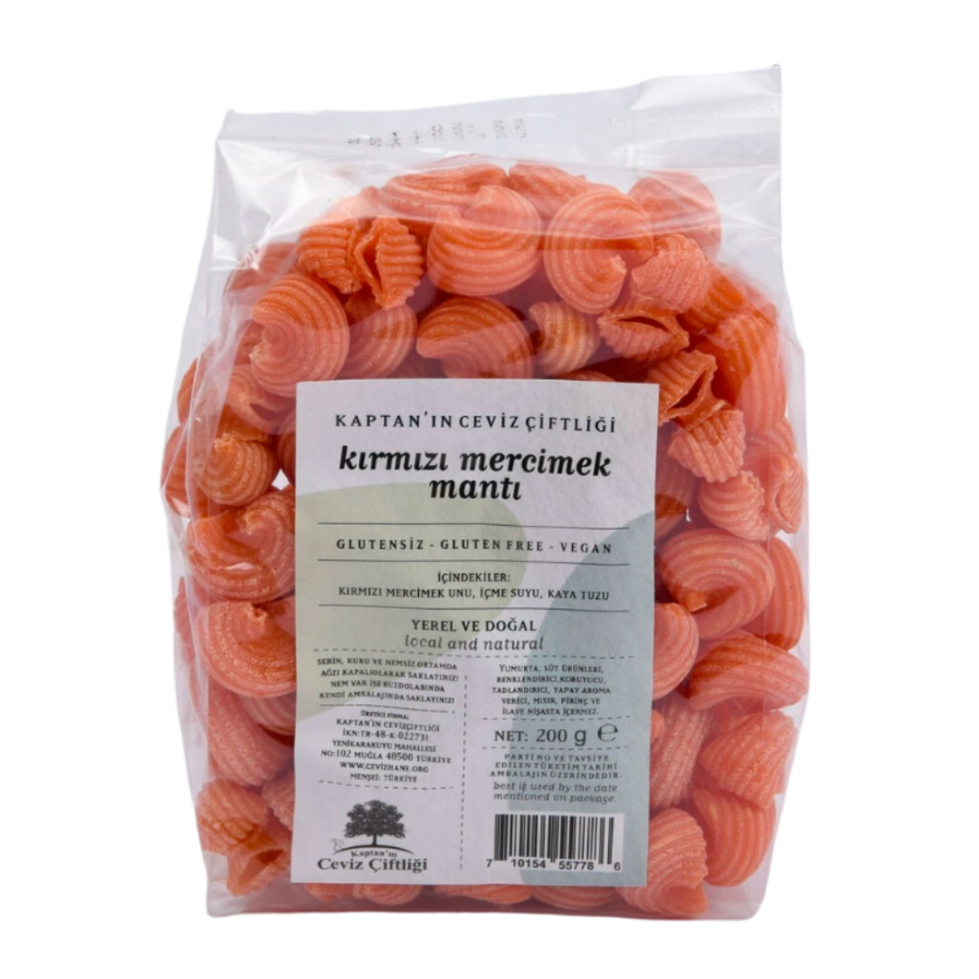 KAPTAN'IN CEVİZ ÇİFTLİĞİ Kırmızı Mercimek Mantı Pipe Rigate 200g – Özel ...