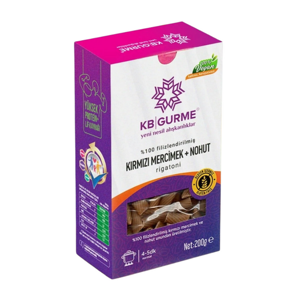 KB GURME Kırmızı Mercimek + Nohut Rigatoni Makarna 200g