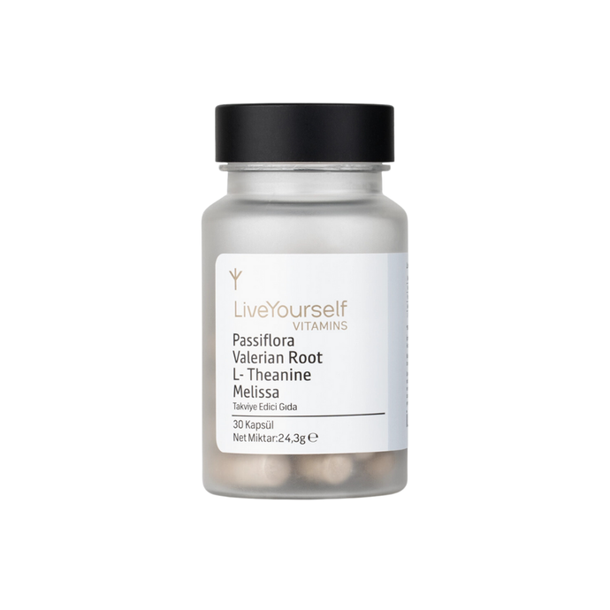 LİVE YOURSELF Passiflora Valerian Root L-Theanine Melissa 30 Kapsül