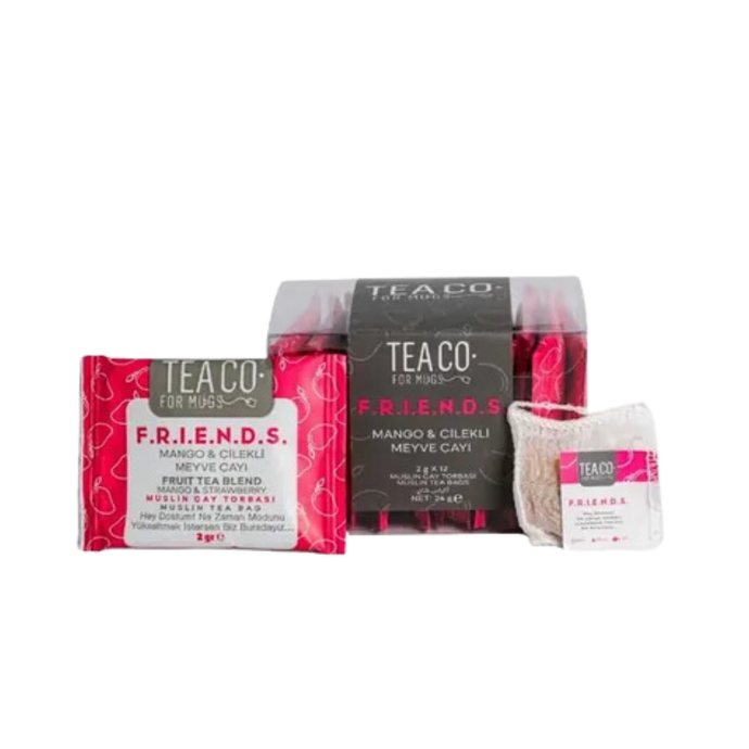 TEA CO Mango ve Çilekli Meyve Çayı Müslin Çay Poşeti 12x2g - F.R.I.E.N.D.S.