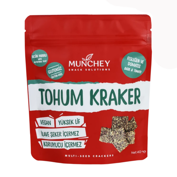 MUNCHEY Domates Fesleğenli Tohum Kraker 40g