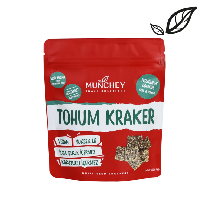 MUNCHEY -Domates -Fesleğenli -Tohum -Kraker -40g