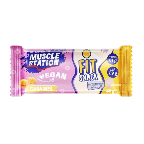 MUSCLE STATİON Vegan Protein Bar Caramel 40g