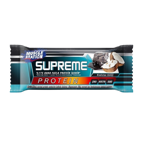 MUSCLE -STATİON- Supreme -Protein -Bar -Bitter -Çikolata -Hindistan- Cevizi 40g