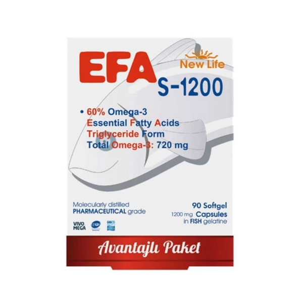 NEW LİFE EFA S-1200 Balık Yağı İçeren Takviye Edici 90 Kapsül