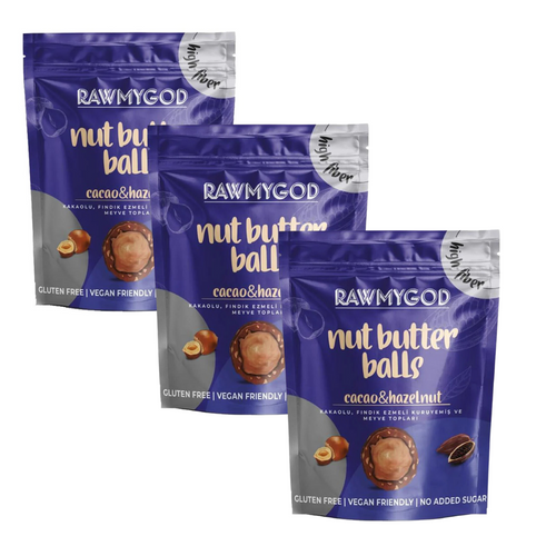 RAWSOME Rawmygod Cacao & Hazelnut Nut Butter Balls 84g X 3