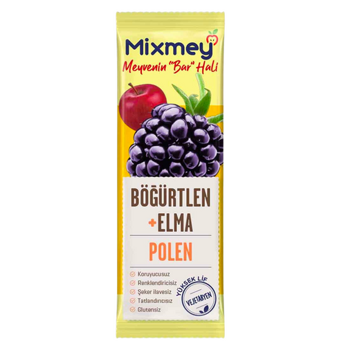 MİXMEY Böğürtlen+Elma Polenli Meyve Bar 200g