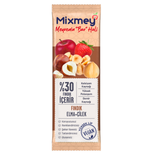 MİXMEY Çilek+Elma Fındıklı Meyve Bar 200g