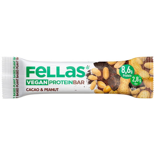 FELLAS Vegan Protein Bar Yer Fıstığı ve Kakaolu 40g 