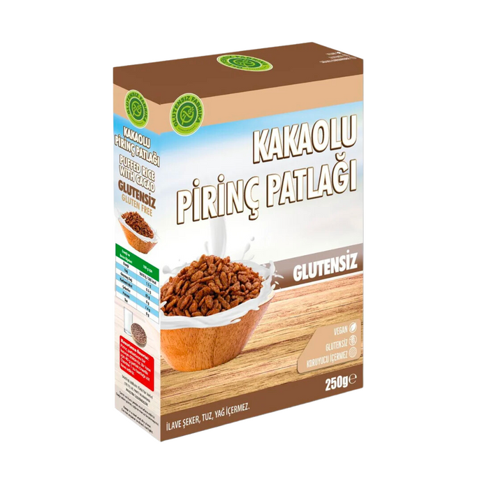 GLUTENSİZ FABRİKA Glutensiz Kakaolu Pirinç Patlağı 250g