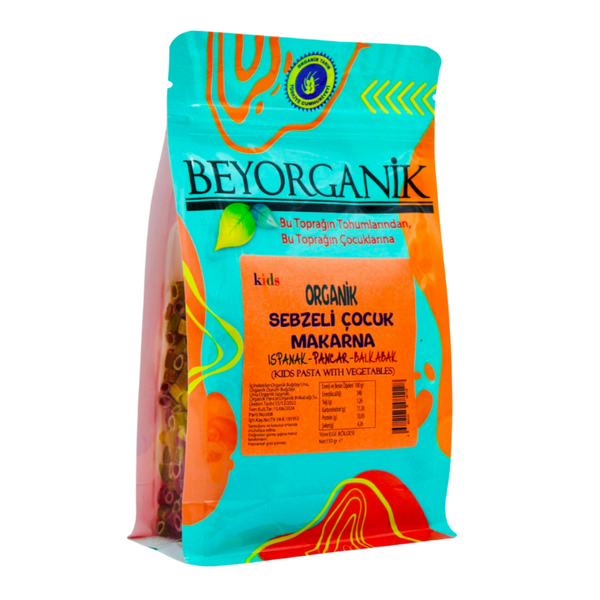 BEYORGANİK Organik Çocuk Makarna Ispanak-Pancar-Balkabağı 150g