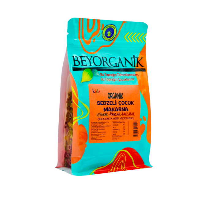 BEYORGANİK Organik Çocuk Makarna Ispanak-Pancar-Balkabağı 150g