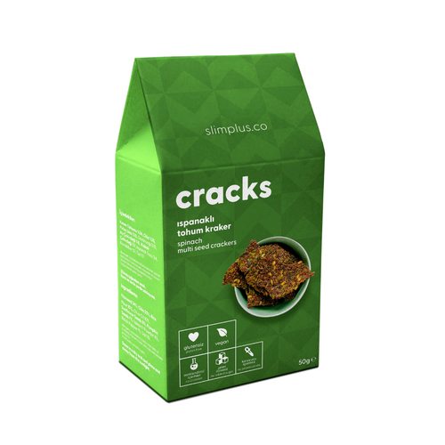 SLİMPLUS- Ispanaklı -Glutensiz -Tohum -Kraker- Cracks -50g