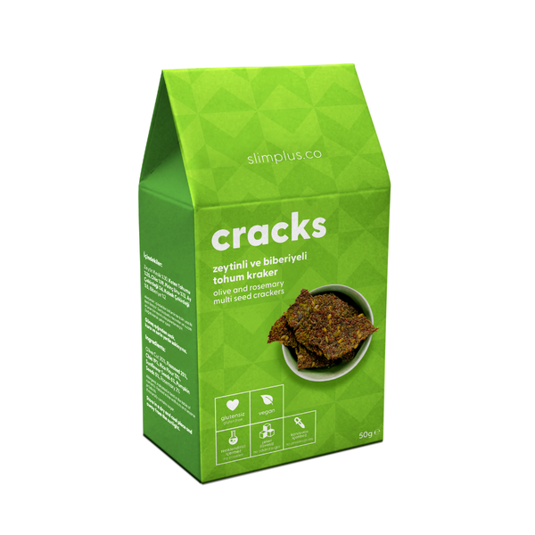 SLİMPLUS Zeytin Biberiyeli Glutensiz Cracks Tohum Kraker 50g