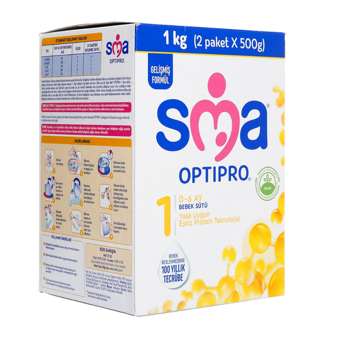SMA Optipro Probiyotik 1 Bebek Sütü 1KG (2 Paket x 500gr) (0-6 Ay)