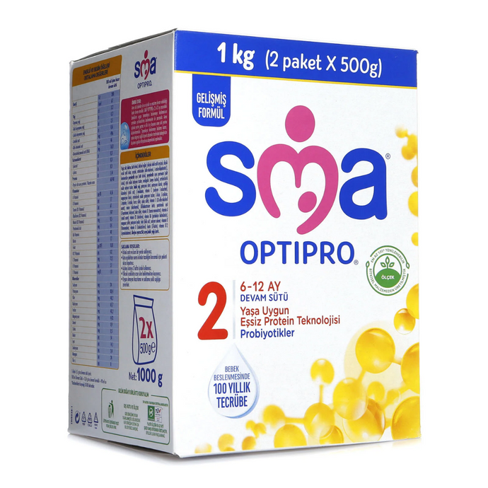 SMA Optipro Probiyotik 2 Bebek Sütü 1KG (2 Paket x 500gr) (6-12 Ay)