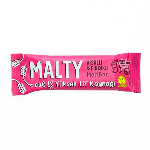 MALTY Vişneli & Fındıklı Ve Maltlı Meyve Barı 34g