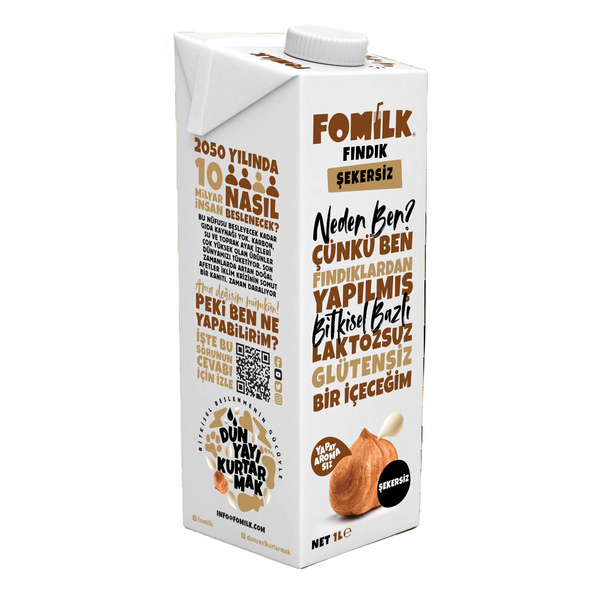 FOMİLK Bitkisel Bazlı Şekersiz Fındık Sütü 1L