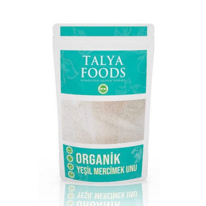 TALYA FOODS Organik Filizlendirilmiş Yeşil Mercimek Unu 500g