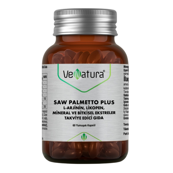 VENATURA Saw Palmetto Plus L-Arjinin Likopen Mineral ve Bitki Ekstreleri 60 Kapsül