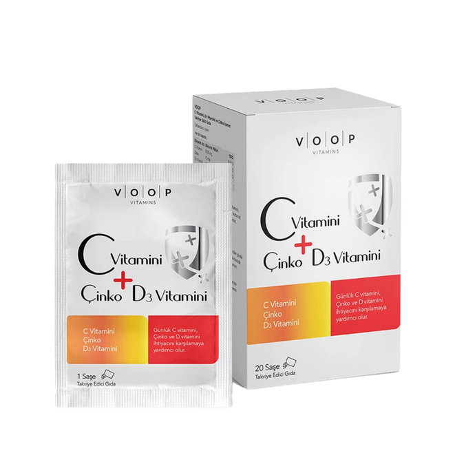 VOOP C Vitamini, D3 Vitamini ve Çinko 20 Saşe