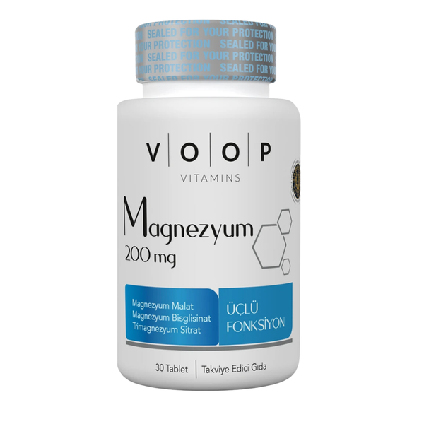 VOOP Magnezyum İçeren Tablet Takviye Edici Gıda 30 Kapsül