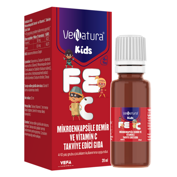 VENATURA Kids Mikroenkapsüle Demir ve Vitamin C 20ml Damla