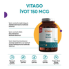 VİTAGO Premium Vegan İyot 150 MCG İçeren Tablet Takviye Edici Gıda 120'li