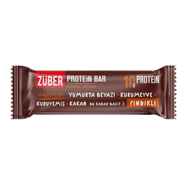 ZÜBER Protein Bar Fındıklı Glutensiz 40g