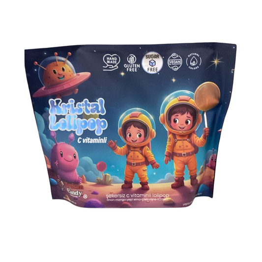 ARTİSAN CANDY Handmade Şekersiz Kristal Lolipop C vitaminli 6lı Paket 96g