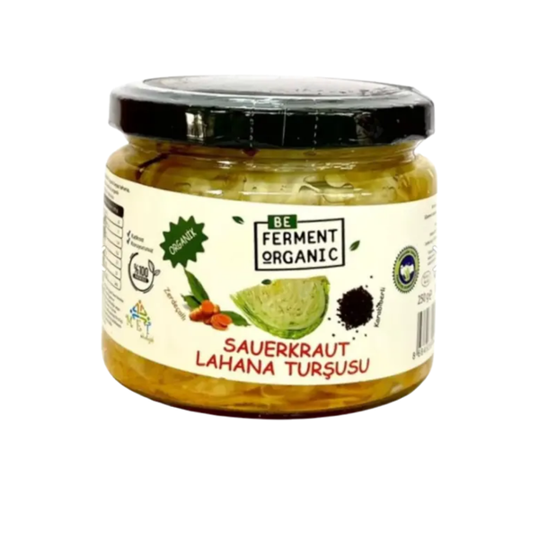 BEFERMENT Organik Zerdeçallı Karabiberli Saurkraut Ekşi Lahana Turşusu 250g