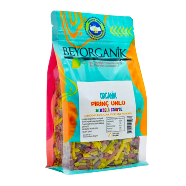 BEYORGANİK Organik Pirinç Unlu Sebzeli Erişte 300g
