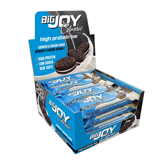 BİGJOY Classic High Protein Bar Cookies Cream 45g x 16 Adet