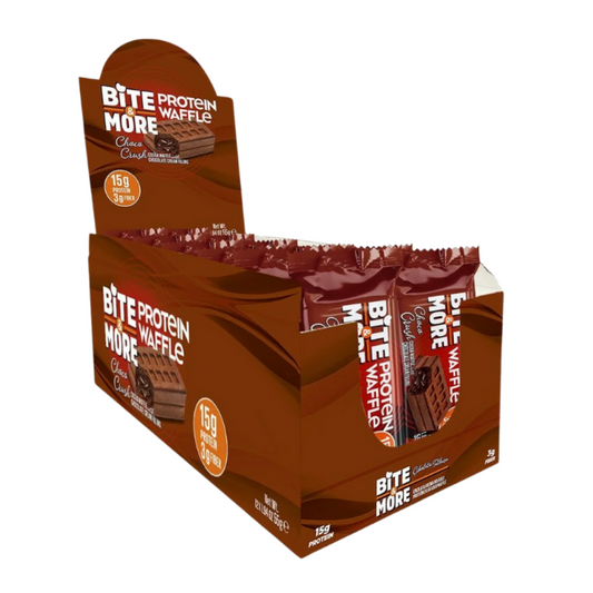 BITE&MORE Protein Waffle Çikolatalı 55g x 12 Adet