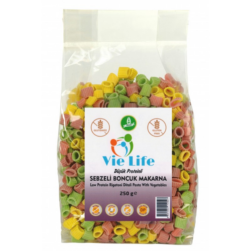 Vie Life Düşük Proteinli Sebzeli Boncuk Makarna 250g