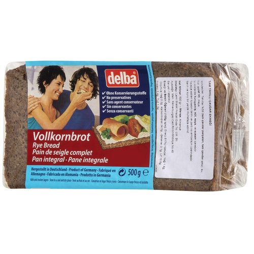 DELBA Vollkornbrot Tam Tahıllı Çavdar Ekmeği Kepekli 500g