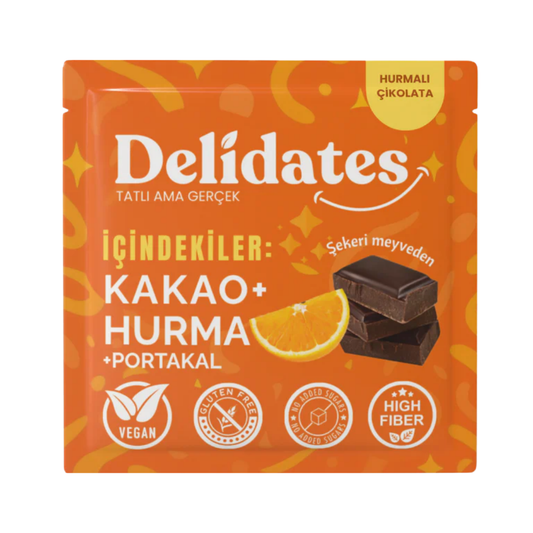 DELİDATES Portakallı Hurmalı Çikolata 40g
