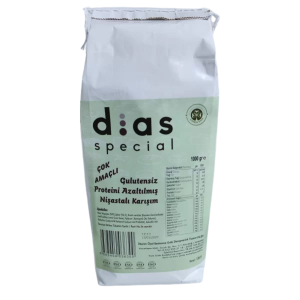 DİAS SPECİAL Çok Amaçlı Glutensiz/ Proteini Azaltılmış Nişastalı Karışım 1000g