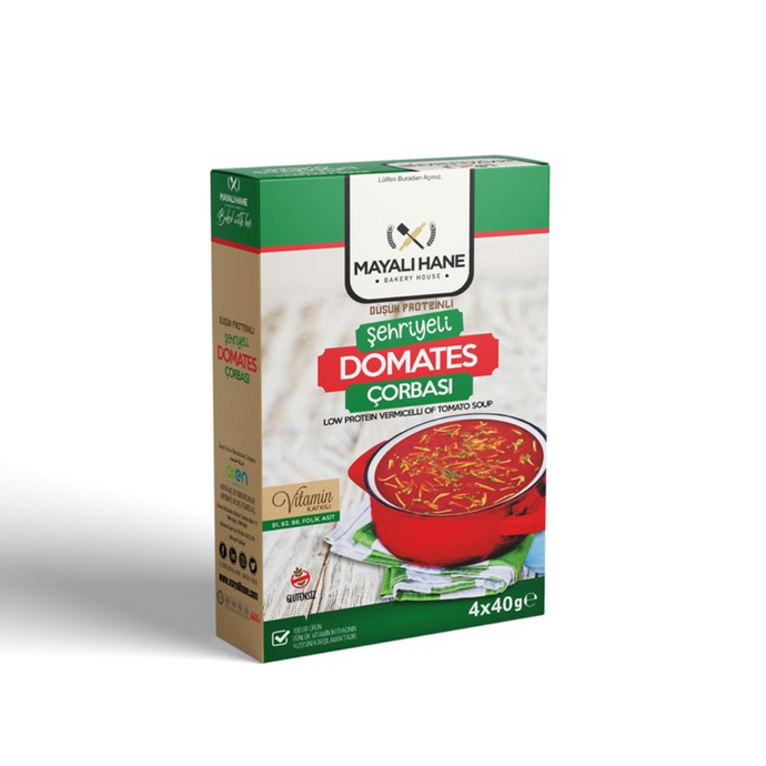 MAYALI HANE Düşük Proteinli Şehriyeli Domates Çorbası 4x40 gr