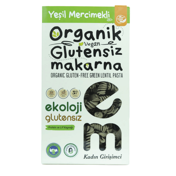 EKOLOJİ MARKET Organik Glutensiz Yeşil Mercimekli Burgu Makarna 200g