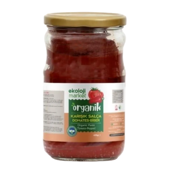 EKOLOJİ MARKET Organik Glutensiz Domates-Biber Salçası Karışık 650g