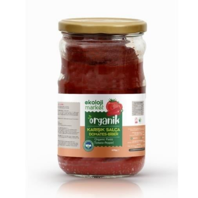 EKOLOJİ MARKET Organik Glutensiz Domates-Biber Salçası Karışık 650g