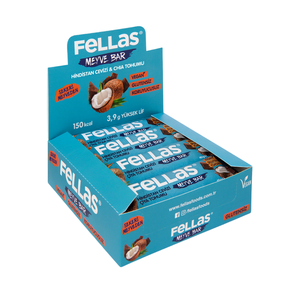 FELLAS Chia Hindistan Ceviz Vitamin Meyve Bar 40G X 12