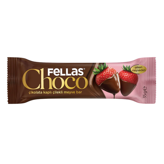 FELLAS Choco Çikolata Kaplı Çilekli Meyve Bar 35g