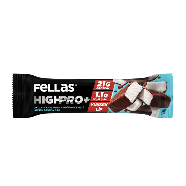 FELLAS Çikolata Kaplı HighPro Protein Bar Hindistan Cevizli 50g