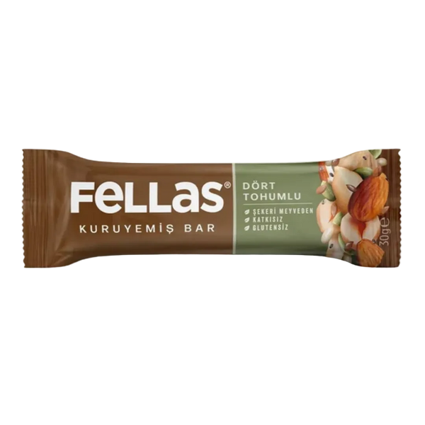 FELLAS Dört Tohumlu Kuruyemiş Bar 30g