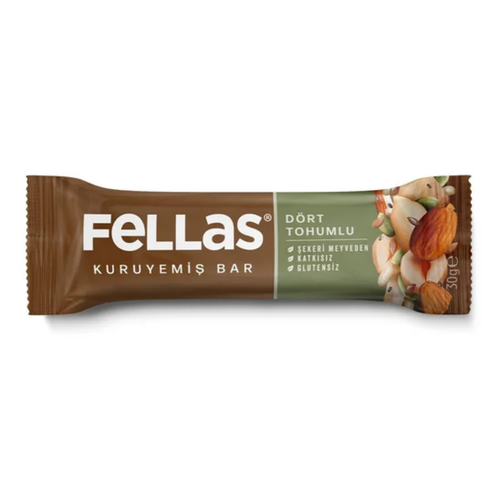 FELLAS Dört Tohumlu Kuruyemiş Bar 30g