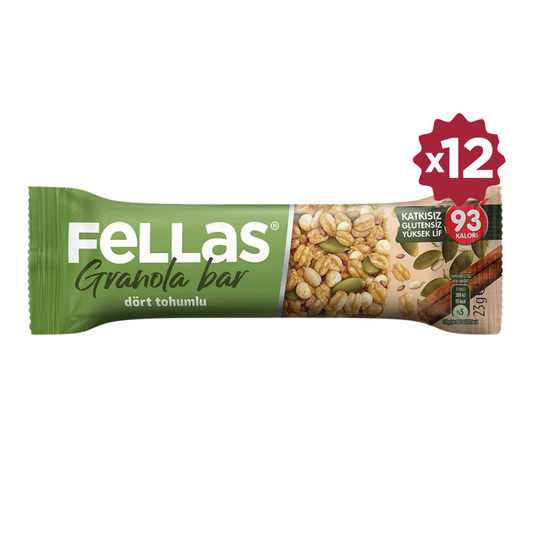 FELLAS Dört Tohumlu Granola Bar 23g x 12 Adet